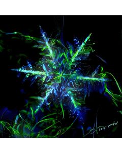 Wandtuch - Snowflake Green - UV Aktiv
